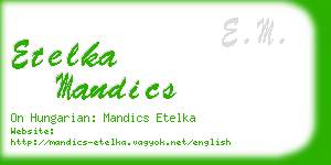 etelka mandics business card